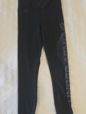 Under Armour Black Womens Logo Side-Print Leggings Size S